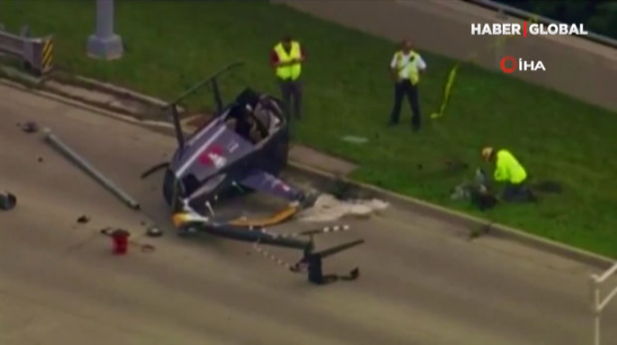 ABŞ-da helikopter avtomobil yoluna düşdü – VİDEO 