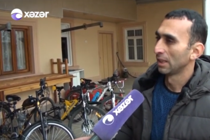 Tovuz sakini mühərrikli velosiped düzəldib  - VİDEO