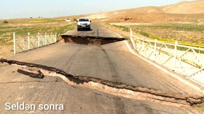 Naxçıvanda sel nəticəsində uçan körpü yenidən tikilir - FOTO