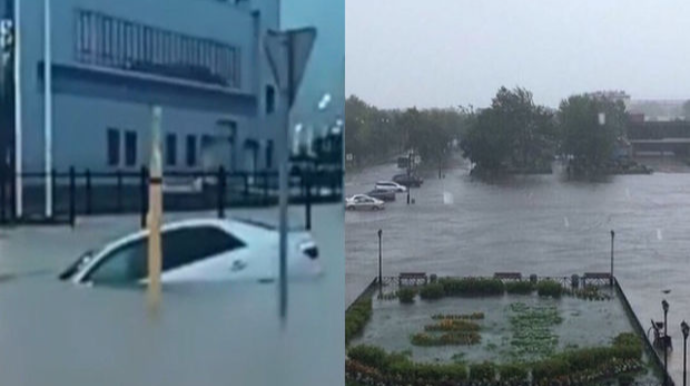Rusiyada şəhərdə avtomobillər suda üzdü - VİDEO 