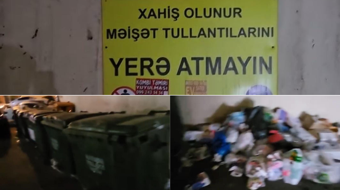 Qutular boş qalıb, bina sakinləri zibili yerə atır – VƏTƏNDAŞ ŞİKAYƏTİ - VİDEO 
