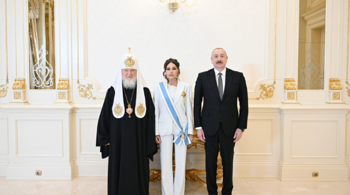Prezident və xanımı Patriarx Kirill ilə görüşdü - FOTO - VİDEO - YENİLƏNİB