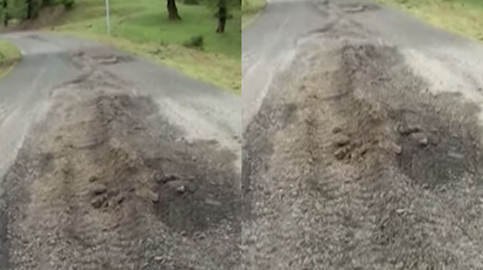 Dağ kəndlərinə gedən yolda sürüşmə aktivləşib – VİDEO 