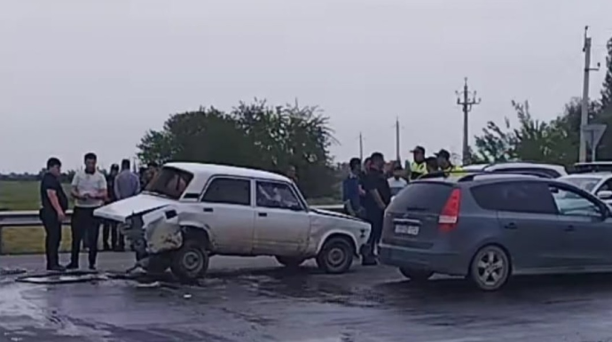 Bərdədə zəncirvari qəza baş verdi - FOTO