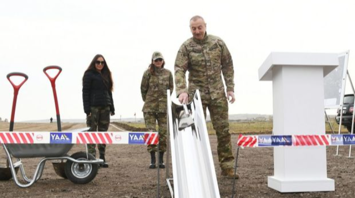 Prezident Füzuli hava limanının təməlini qoydu   - VİDEO