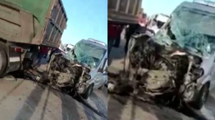 Sabirabadda "Mercedes" "KamAZ"la toqquşdu, 4 nəfər...   - VİDEO