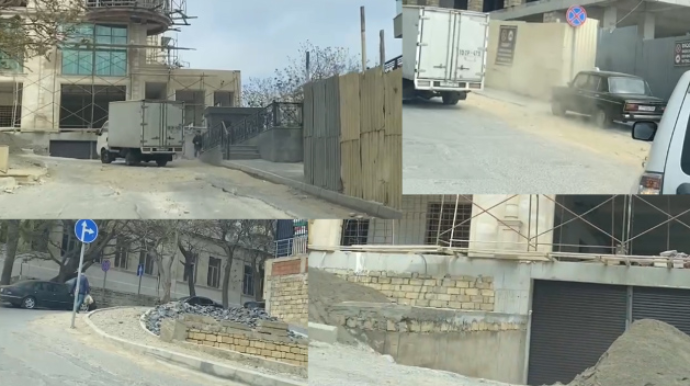 Bakıda dövlət qrumu və tikinti şirkəti  alternativ yolları dağıtdı  - VİDEO