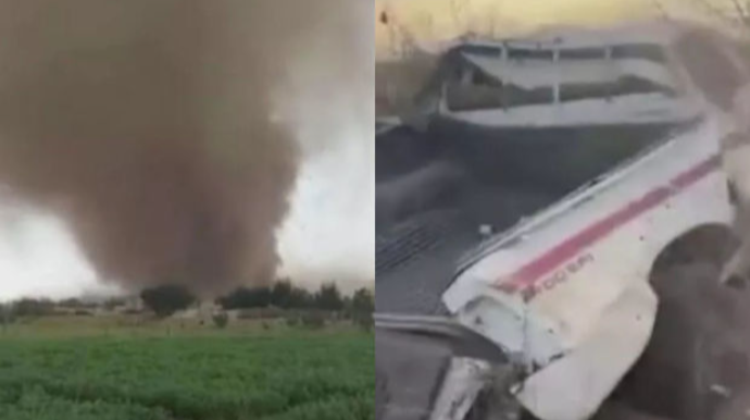 Səudiyyə Ərəbistanında “Qum şeytanı” maşınlara da ziyan vurdu  - VİDEO