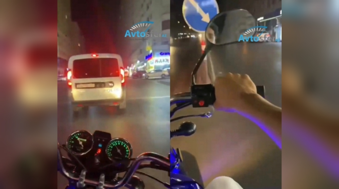 Polisə "güzgü atan" yeniyetmə əks yola girib oyun çıxardı - VİDEO