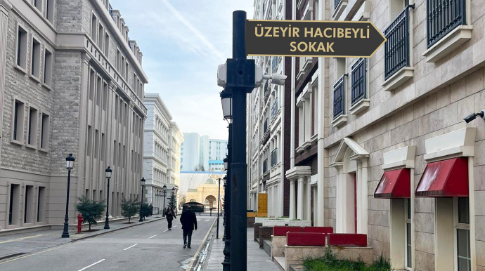 Türkiyədəki bu küçəyə dahi Üzeyirin adı verildi - FOTOLAR 