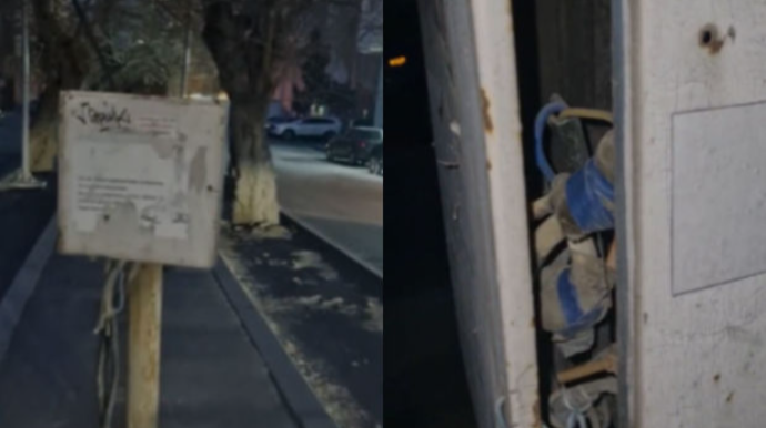 Bakıda səkidə piyadalar üçün TƏHLÜKƏ   - VİDEO