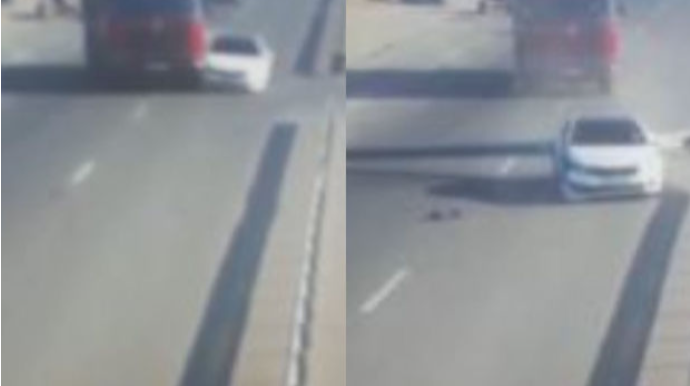 Azərbaycanda qəza: Dəmir arakəsmə KIA-nın içindən keçdi - VİDEO 