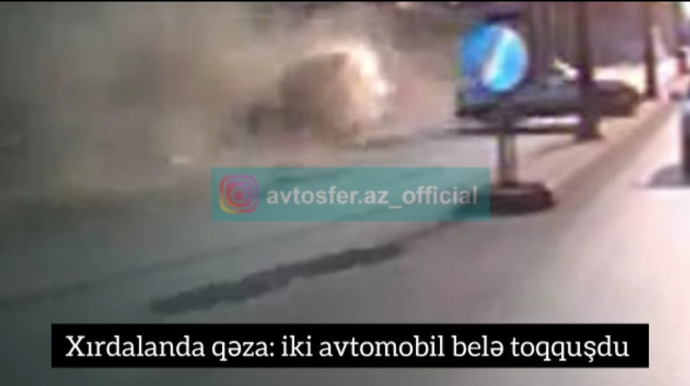 Xırdalanda polis idarəsinin qarşısında baş verən qorxunc qəzanın ANBAAN VİDEOsu