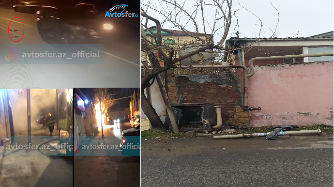 "Prado" qaz borusuna çırpıldı, ev yandı: sürücü tapılmır, vətəndaş ŞİKAYƏTÇİDİR - VİDEO