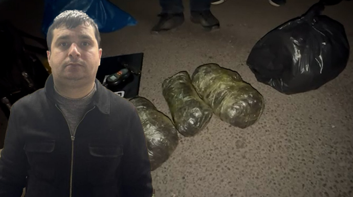 Narkokuryerlikdə şübhəli bilinən şəxsdən 5 kq marixuana aşkarlandı - VİDEO