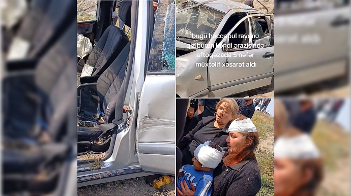 “Mercedes” dərəyə düşdü, ailənin beş üzvü xəsarət aldı   - VİDEO