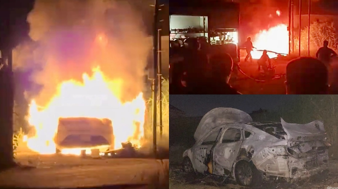 Gecə saatlarında “BYD” alovlanıb yararsız hala düşdü   - VİDEO