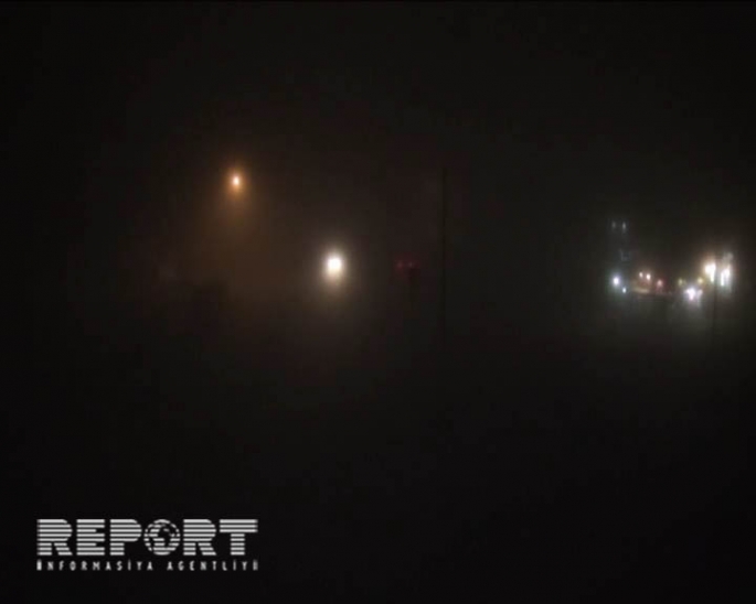 Bakı-Qazax yolunda qatı duman avtomobillərin hərəkətini çətinləşdirib - FOTO