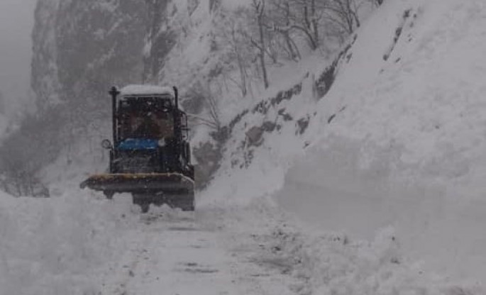 Quba-Xınalıq yolunda yenidən qar uçqunu olub - FOTO