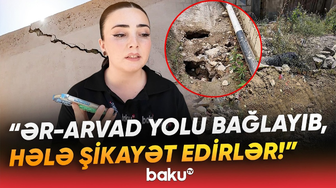 Badamdar sakini: "Evimizin altı su içindədir"   - VİDEO
