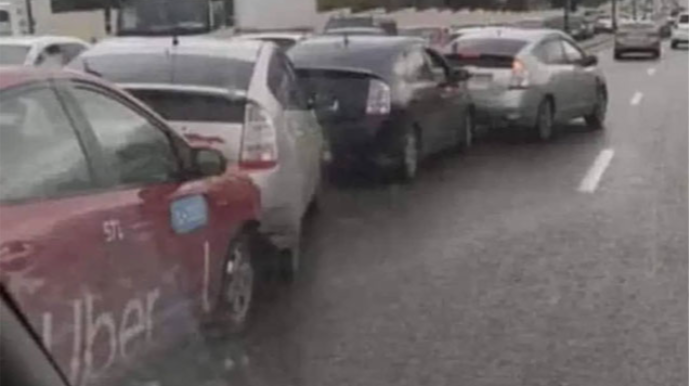 Bakıda 4 “Prius” toqquşdu: "Uber", "Bolt"... - FOTO