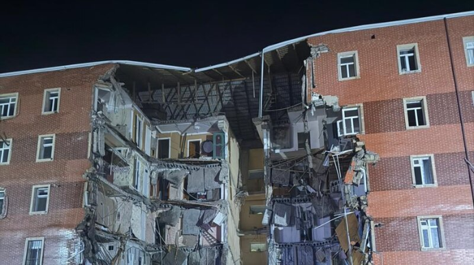 Goranboyda qəzalı bina uçdu - FOTOLAR - VİDEO