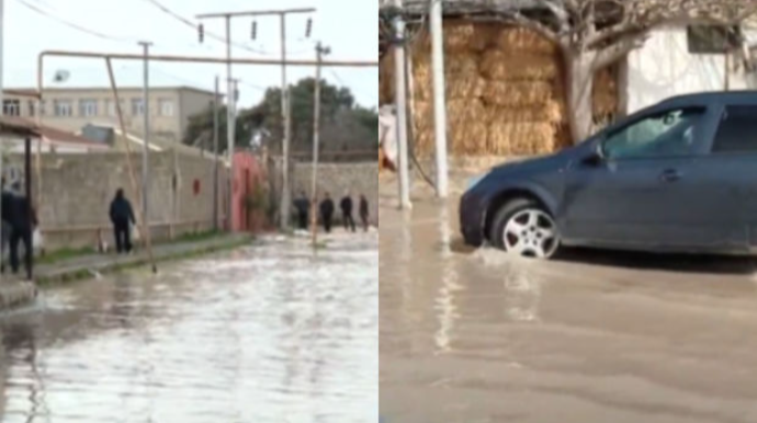 Yağan yağışlar Maştağa qəsəbəsindəki yolları keçilməz edib  - VİDEO