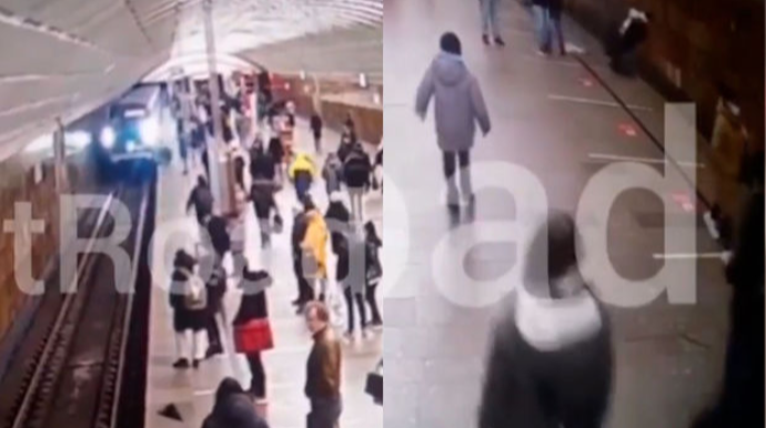 Moskva metrosunda dəhşətli anlar:  Fədakarlığı ölümünə səbəb oldu  - VİDEO