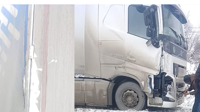 Xaçmaz-Xudat yolunda iki TIR toqquşub:  yolda çətinlik  - VİDEO