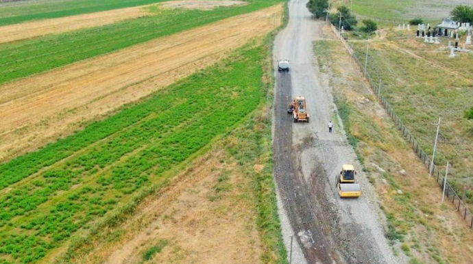 Bərdədə 11 yaşayış məntəqəsini birləşdirən yollar yenidən qurulur - VİDEO