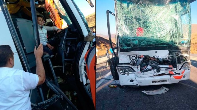 Sərnişin avtobusu TIR-a arxadan çırpıldı: 4 ağır, 17 yaralı - FOTO