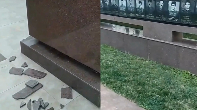 Gəncədə VANDALLIQ: Şəhidlərin xatirəsinə ucaldılan abidəyə ziyan vurublar