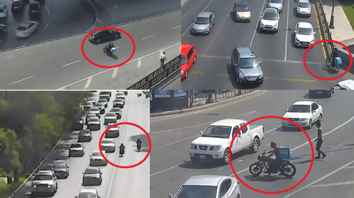 Bakıda moped sürücüləri görün nə oyunlardan çıxır - Real görüntülər - VİDEO   