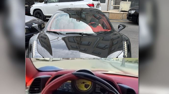 Yol polisinin yanında avtobus zolağına girən "Ferrari" saxlanıldı - FOTO - VİDEO 