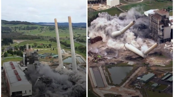 Avstraliyada 175 metrlik elektrostansiya partladıldı - VİDEO 