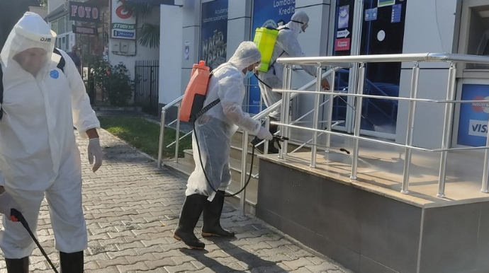 Qaxda dezinfeksiya işləri aparılıb  - FOTO