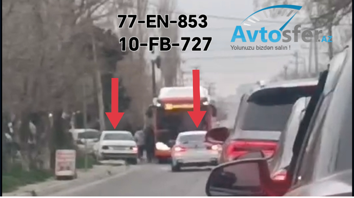 Əks yola çıxıb avtobusun qarşısını kəsən sürücülər CƏRİMƏLƏNDİ - VİDEO