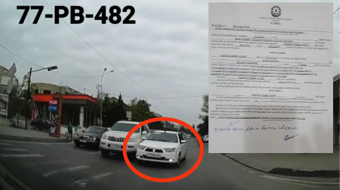 Yol polisi "protiv" çıxan sürücünü cərimələdi - VİDEO