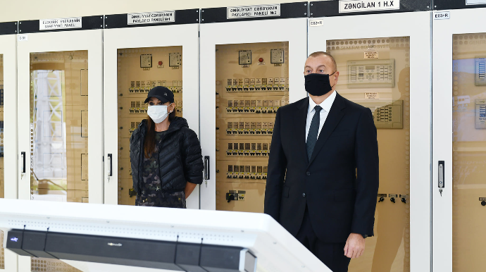 İlham Əliyev və Mehriban Əliyeva “Zəngilan” yarımstansiyasının açılışında iştirak edib
