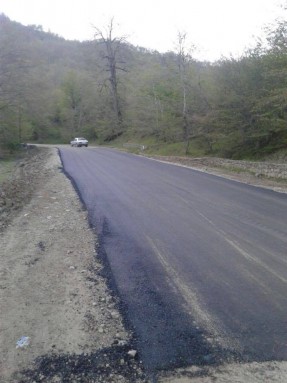Masallı-Yardımlı yolunun çökən hissəsi bərpa olundu - FOTO