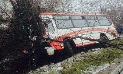 Marşrut avtobusu aşdı – Bakıda