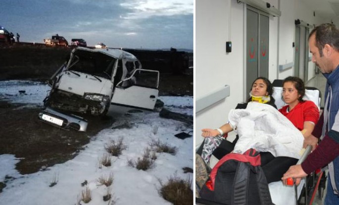 İki mikroavtobus toqquşdu: 17-si şagird olmaqla 21 yaralı - FOTO