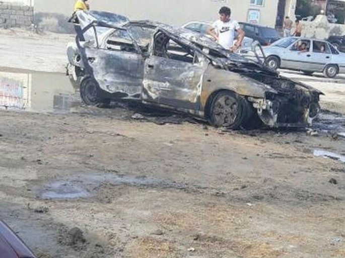 Bakıda çimərlikdə avtomobil yanaraq kül oldu - FOTO