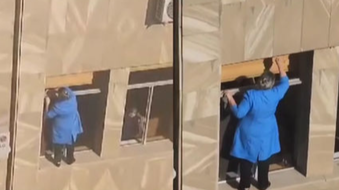 Azərbaycanda universitetdə təhlükəli anlar - VİDEO 