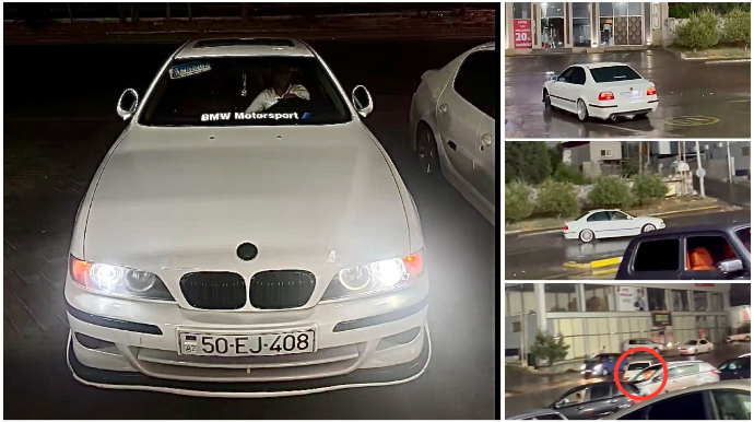 İslaq yolda “BMW”ni gah sola,  gah sağa  sürən sürücü - 50-EJ-408    - VİDEO