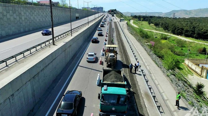 Bakı Dairəvi avtomobil yolunun bir hissəsində təmir işləri aparılıb  - VİDEO