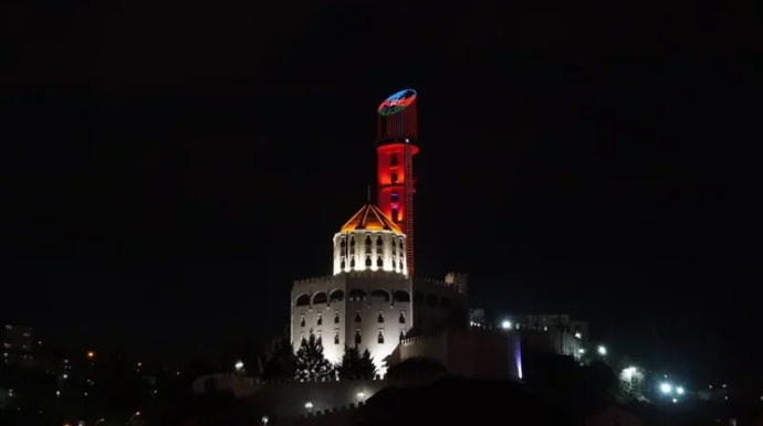 Ankaradakı Cümhuriyyət Qülləsində Azərbaycan bayrağı proyeksiya olundu - FOTO