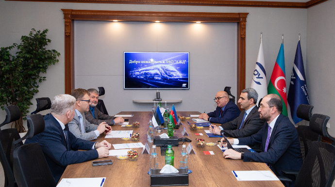 Azərbaycan və Estoniya dəmir yolu sahəsində əməkdaşlığı müzakirə edib - FOTOLAR