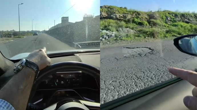 Bakıda 1,5 kilometrlik yolda 25 çala yarandı - VİDEO 