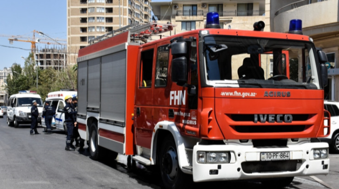 Masazırda binada yanğın olub